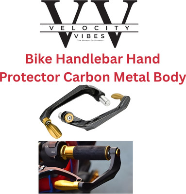 VELOCITY VIBES Yellow Handle Guard with Carbon Finish Handlebar Hand Guard(Universal For Bike)