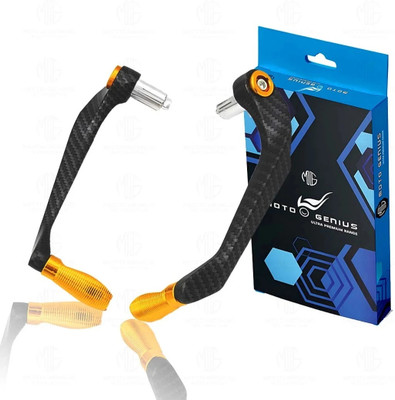 Moto Genius Universal CNC Handlebar Brake Clutch Lever Protector Guard for Bike (Gold) Handlebar Hand Guard(Universal For Bike)