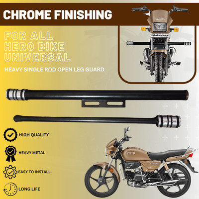 Znee Smart DLG2 HEAVY SINGLE ROD OPEN LEG GUARD FOR SPLENDOR ALL BIKES Bike Crash Guard(Hero)