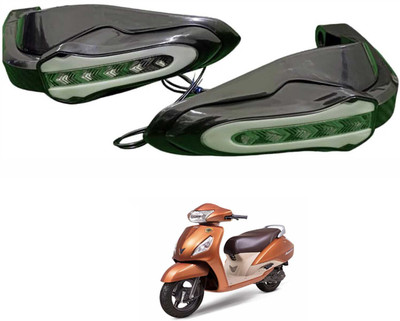 PRTEK Bike Handguards with LED Light, Blue & Yellow Running Turn Signal for Jupiter Handlebar Hand Guard(TVS)