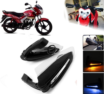 AUTO PEARL Folding Protector Proguard with Led Brake Clutch Lever Black Protector Guard Bike Crash Guard(Mahindra)