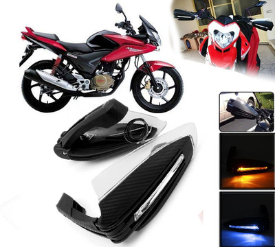 AUTO PEARL Folding Protector Proguard with Led Brake Clutch Lever Black Protector Guard Bike Crash Guard(Honda)