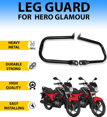 ASRYD Heavy Double Side Coating Rod Leg Guard for Hero Glamour Bike Crash Guard(Hero)