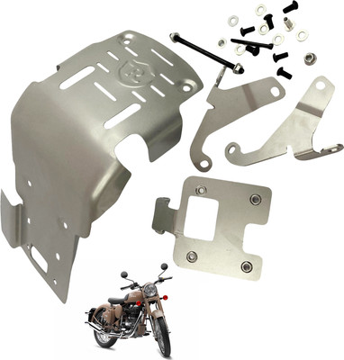 Dhe Best Bike Engine Plate Sump Guard With Silver For Royal Enfield Classic Desert Storm Bike Engine Guard(Royal Enfield)