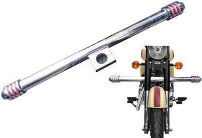 Pepstter Leg Crash Bar Round Rod Chrome with 3 Red Line Crash Bar Round Rod Chrome Bike Crash Guard(Royal Enfield)
