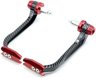 Hybrid Motors CNC BIKE CLUTCH AND BREAK LEVER GUARD RED Handlebar Hand Guard(Universal For Bike)
