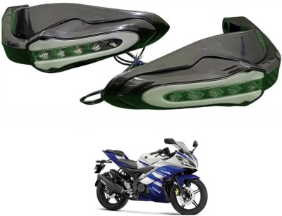 PRTEK Bike Handguards with LED Light, Blue & Yellow Running Turn Signal for R15 Handlebar Hand Guard(Yamaha)