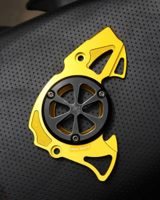 acube mart CNC Front Chain Sprocket Cover For R15 V3, MT 15 golden Bike Chain Guard(Yamaha)