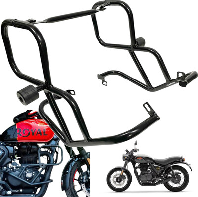 OZANGO Bike Stylist Metal Crash Guard With Slider Leg Guard Legguard for RE Hunter 350(Royal Enfield)