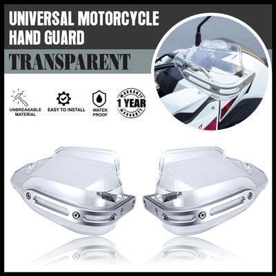 MIKANIX Universal Clear Hand Guard Brake / Clutch Lever Guard Protector / Wind Deflector Handlebar Hand Guard(Universal For Bike)