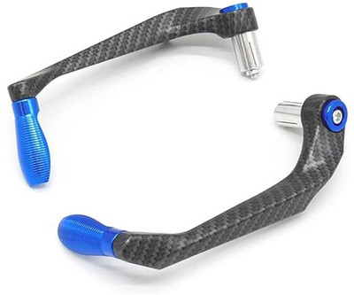 B.K Accessories Universal Aluminium Handlebar Brake Clutch Lever Hand Guard Protector Black Blue Handlebar Hand Guard(Universal For Bike)