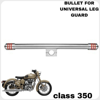 MK Mankrit J_Metal 13 Bike Bullet Single Leg Crash Guard With 3 Red Lines(Royal Enfield)