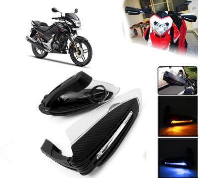 AUTO PEARL Folding Protector Proguard with Led Brake Clutch Lever Black Protector Guard Bike Crash Guard(Hero)