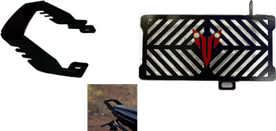 acube mart MT 15 Radiator Grill black red with Grab Rail For MT 15 V1 & V2 black Bike Radiator Guard(Yamaha)