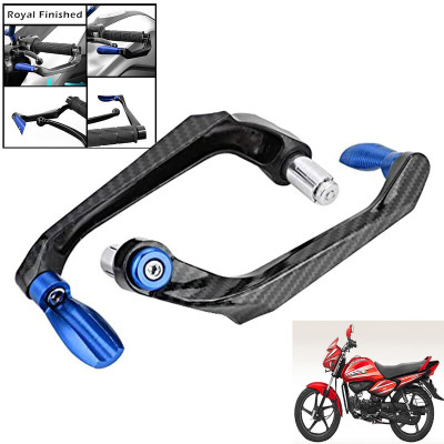Generox Handlebar Brake Clutch Lever Hand Guard Protector GXcarbonLGBLUE228 Bike Crash Guard(Hero)