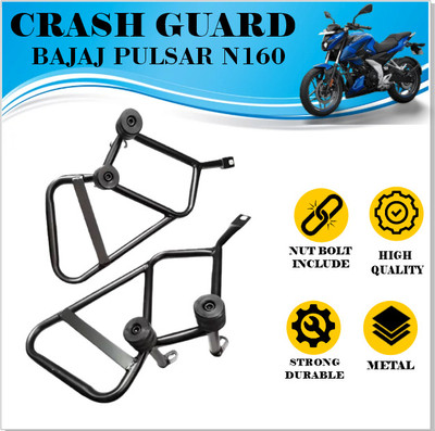ASRYD Heavy Quality Metal Crash Guard with Slider Compatible for Bajaj Pulsar NS160(Bajaj)
