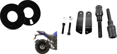 acube mart RR310 frame slider with Acrylic WHEEL DISC cover for 17inch wheel, black 17A-1 Bike Crash Guard(TVS)