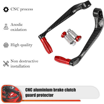 INGPRIDE NEW_Stylish Bike Carbon Lever guard Hand Protection(Red) Bike Crash Guard(BMW Motorrad, Bajaj, Honda, KTM, Kawasaki, Suzuki, Yamaha, Universal For Bike)