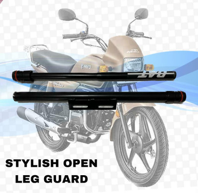 HouseOfCommon Heavy Duty Single Rod Bat Leg Guard Black for Hero Splendor Crash Guard(Universal For Bike)