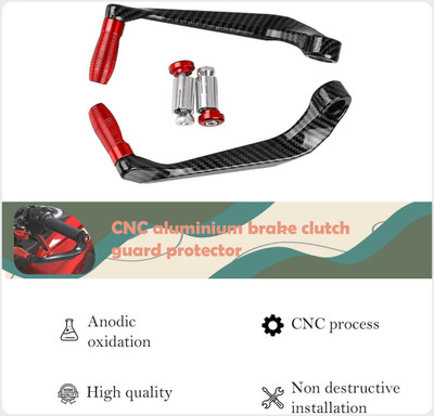 MK Mankrit J_Premium Quality Bike Carbon Lever Guard Hand Protection(Red) Bike Crash Guard(BMW Motorrad, Bajaj, KTM, Honda, Kawasaki, Suzuki, Yamaha, Universal For Bike)