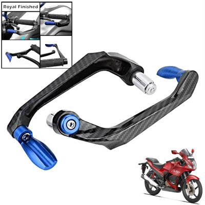 Generox Handlebar Brake Clutch Lever Hand Guard Protector GXcarbonLGBLUE149 Bike Crash Guard(Hero)