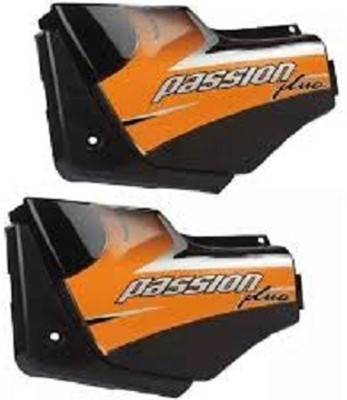 TAWAR ENTREPRISE Side Panel For Passion Plus (Black/Orange) Bike Crash Guard(Hero)