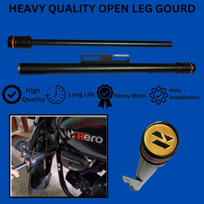 SRPHERE NEW STYLISH HEAVY SINGLE ROD OPEN LEG GUARD FOR Splendor I Smart Bike Crash Guard(Hero, Universal For Bike)