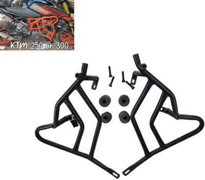 acube mart Heavy Metal Crash Guard for KTM Duke 125,250,390 Bs 4/6 with 4 Slider (black)(KTM)
