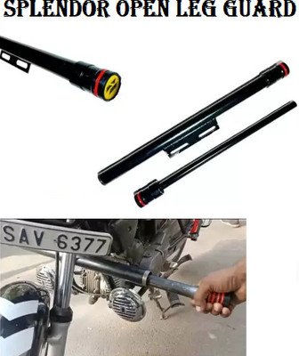 AIRSKY STYLISH HEAVY SINGLE ROD OPEN LEG GUARD FOR SPLENDOR Bike silver Crash Guard(Hero)