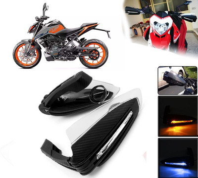 AUTO PEARL Folding Protector Proguard with Led Brake Clutch Lever Black Protector Guard Bike Crash Guard(KTM)