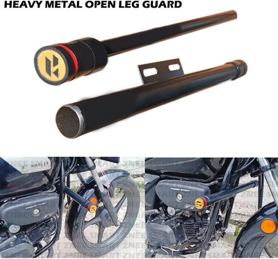 AutoGnix STYLISH HEAVY SINGLE ROD OPEN LEG GUARD FOR Bike Crash Guard(Hero, Yamaha)
