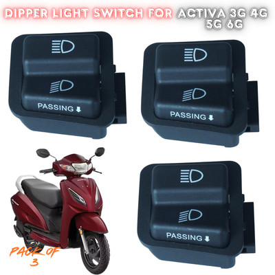 ENEMYT Automotive Dipper Light Switch For Activa 3G 4G 5G 6G Pack Of 3 Bike Electric Regulator