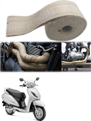Znee Smart Silencer Wrap Cream Color for Honda Activa 6G Bike Exhaust Heat Shield