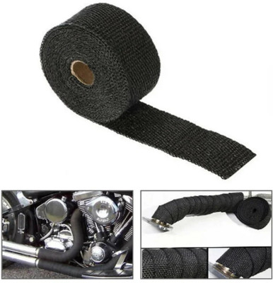 Autozap 3 Meter Black Bike Exhaust Wrap Heat Shield Bike Exhaust Heat Shield