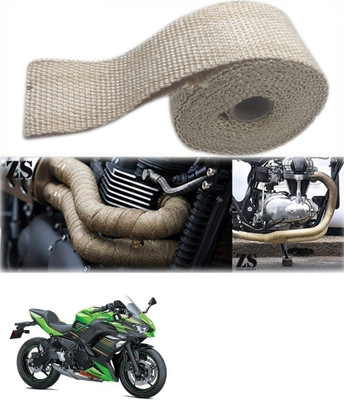 Znee Smart Silencer Wrap Cream Color for Kawasaki Ninja 650 Bike Exhaust Heat Shield