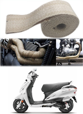 Znee Smart Silencer Wrap Cream Color for Hero Destini 125 Bike Exhaust Heat Shield