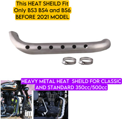 imad STAINLESS STEEL HEAT SHEILD FOR ROYAL ENFIELD Bike Exhaust Heat Shield