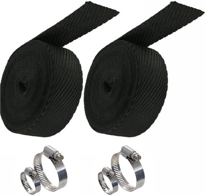 BREXR Universal Bike Silencer Wrap 3M with Clamp for RE Bullet Classic All Models Blck Bike Exhaust Heat Shield