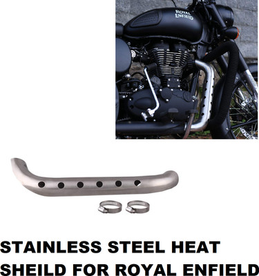 SRPHERE Stainless Steel Heat Shield for Bullet Enfield Heavy Duty Shield for Bikes Bike Exhaust Heat Shield