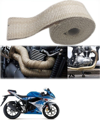 Znee Smart Silencer Wrap Cream Color for Suzuki GSX R150 Bike Exhaust Heat Shield