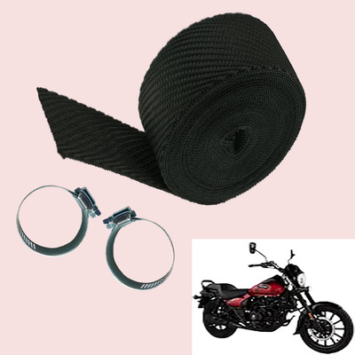 GOLSM Bike Silencer heat sheild exhaust Wrap Black BajajAvenger Street 220 Bike Exhaust Heat Shield