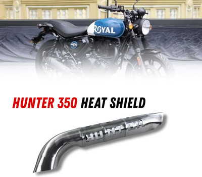 PHANTOM Premium Quality Royall Enfiielld Hunter 350 Stainless Steel Black Matte Finish Bike Exhaust Heat Shield