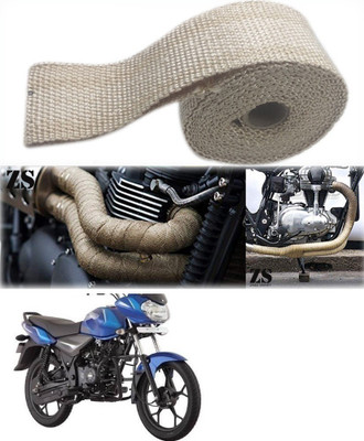Znee Smart Silencer Wrap Cream Color for Bajaj Discover Bike Exhaust Heat Shield