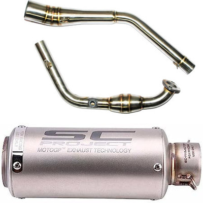 Gogna Mart project silver exhaust and bs6 bend pipe Bike Exhaust Heat Shield