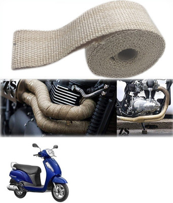 Znee Smart Silencer Wrap Cream Color for Suzuki Access 125 Bike Exhaust Heat Shield