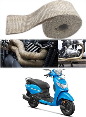 Znee Smart Silencer Wrap Cream Color for Hero Pleasure Plus Bike Exhaust Heat Shield