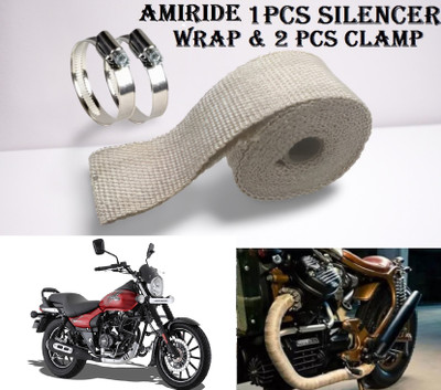 AMIRIDE (3 Mtrs) 1 Silencer Wrap With 2 Clamp (Pack of 1) Bike Exhaust Heat Shield