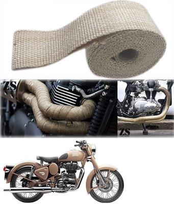 Znee Smart Silencer Wrap Cream Color for Royal Enfield Classic Desert Storm Bike Exhaust Heat Shield