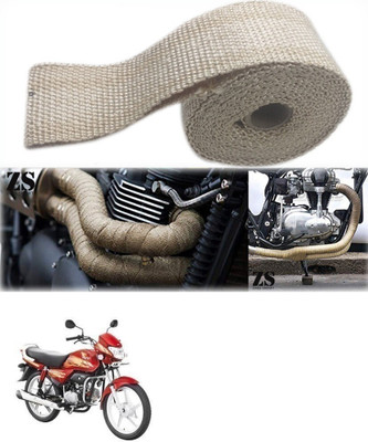 Znee Smart Silencer Wrap Cream Color for Hero HF Bike Exhaust Heat Shield