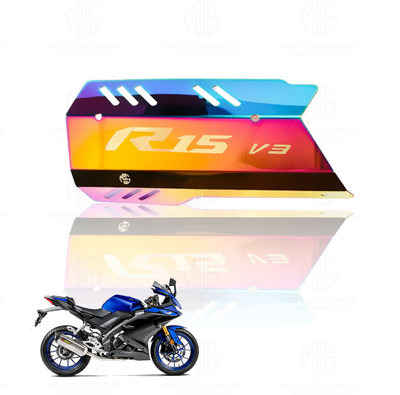 Moto Genius Exhaust Silencer Protector for R15 V3 | Premium Heat Shield (Multicolor) Bike Exhaust Heat Shield